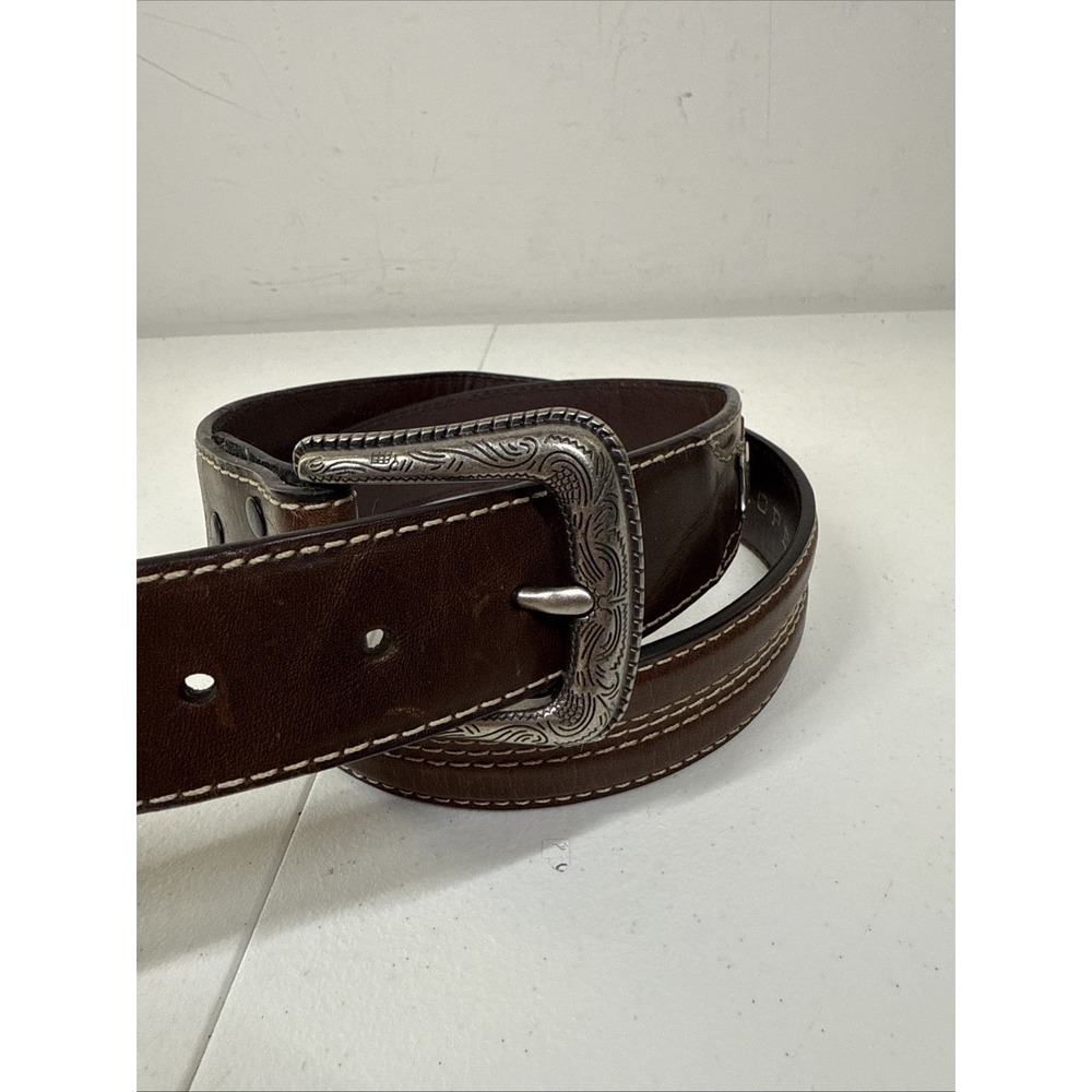 Roper Men's Western Brown Leather‎ Belt w/Buckle and Conchas Size 38